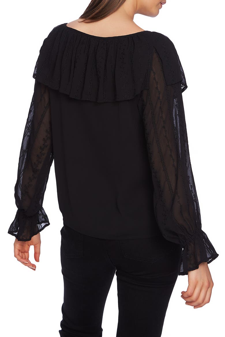 Embroidered Overlay Blouse, Alternate, color, RICH BLACK