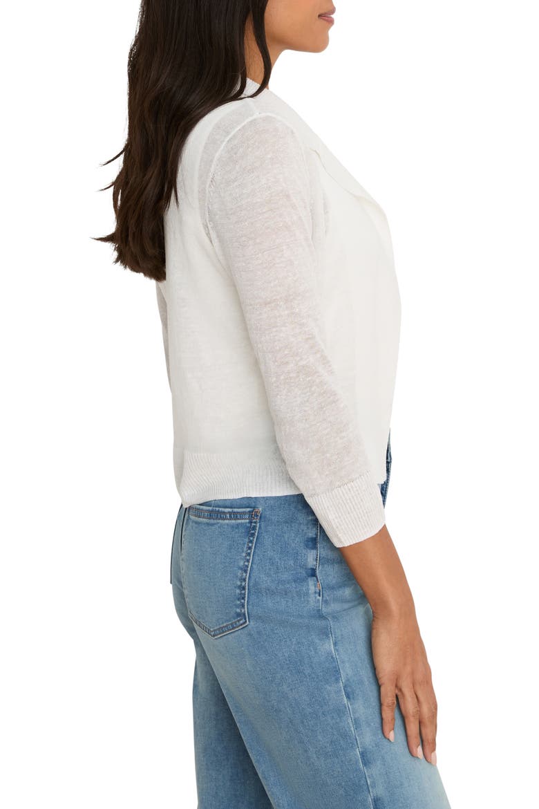 Featherknit Linen Blend Cardigan, Alternate, color, PAPER WHITE