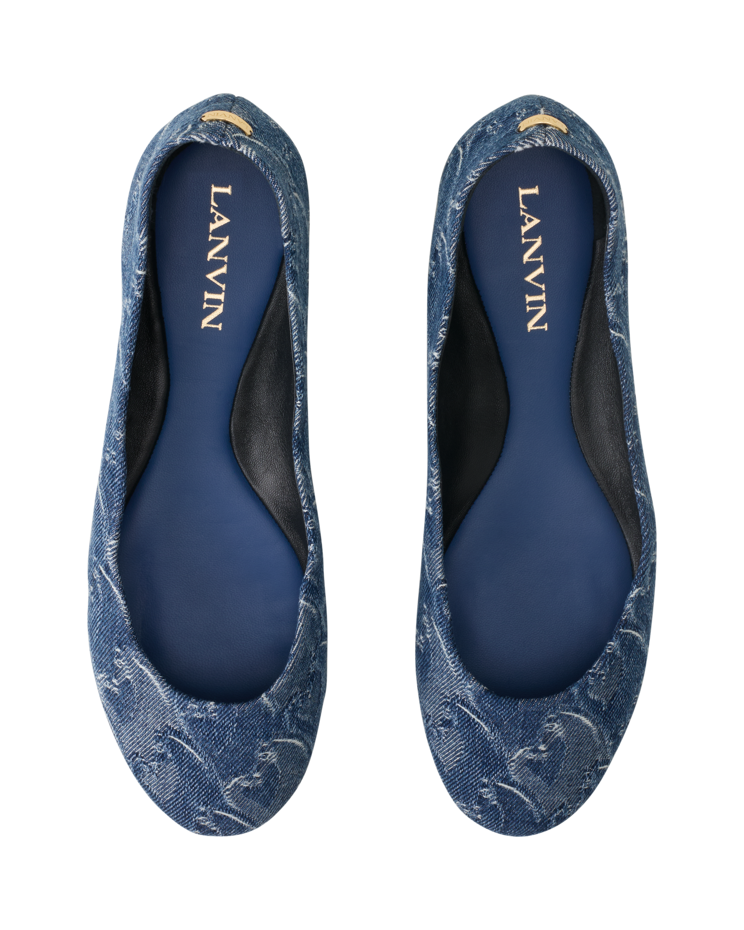 Lanvin Lunar Year Ballerina In Denim, Alternate, color, Blue