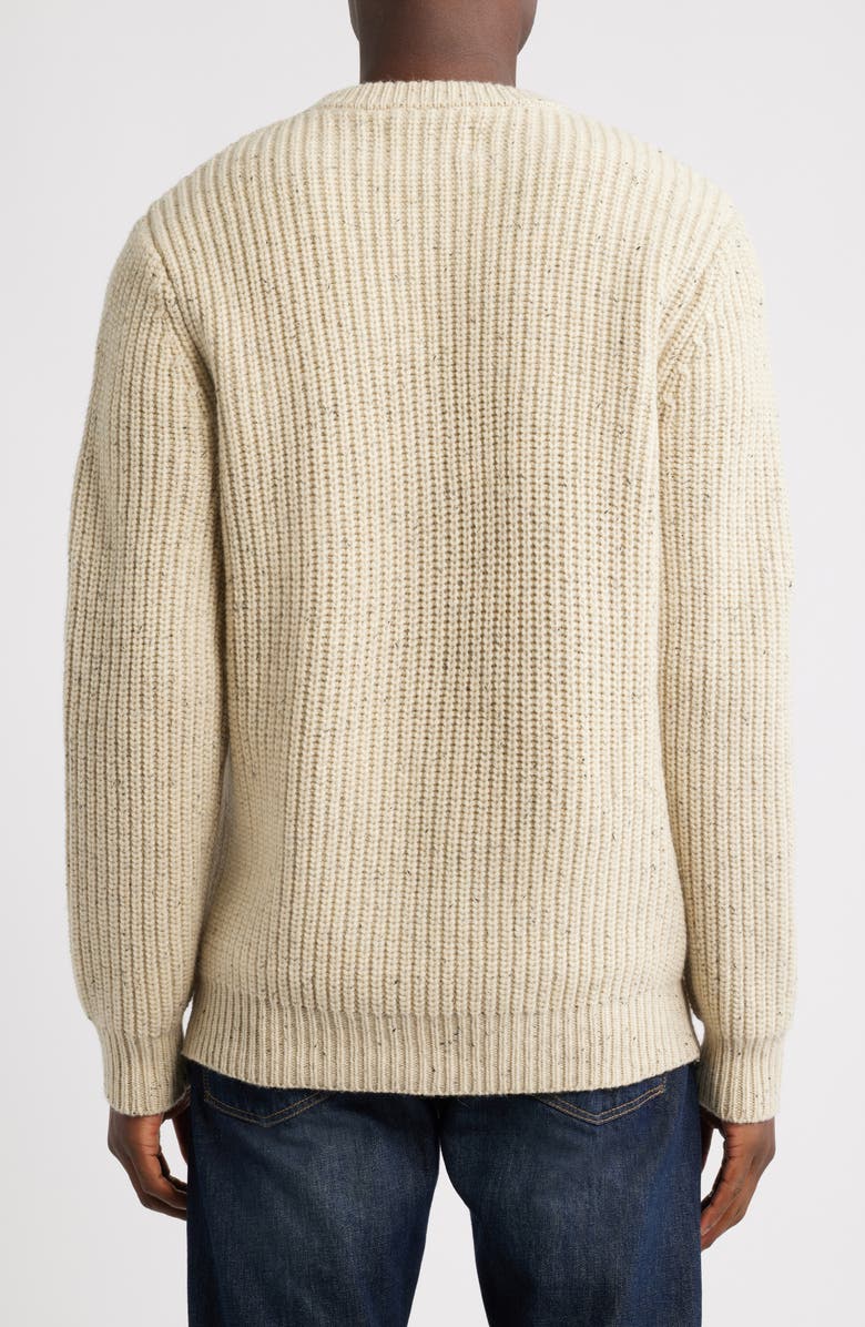 Schott NYC Donegal Tweed Wool Blend Crewneck Sweater, Alternate, color, Off White