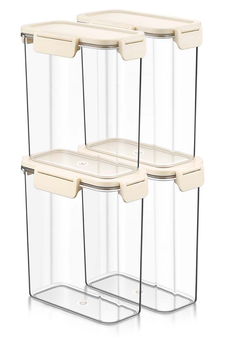 Set of 4 Airtight Food Storage Containers, Main, color, NO COLOR