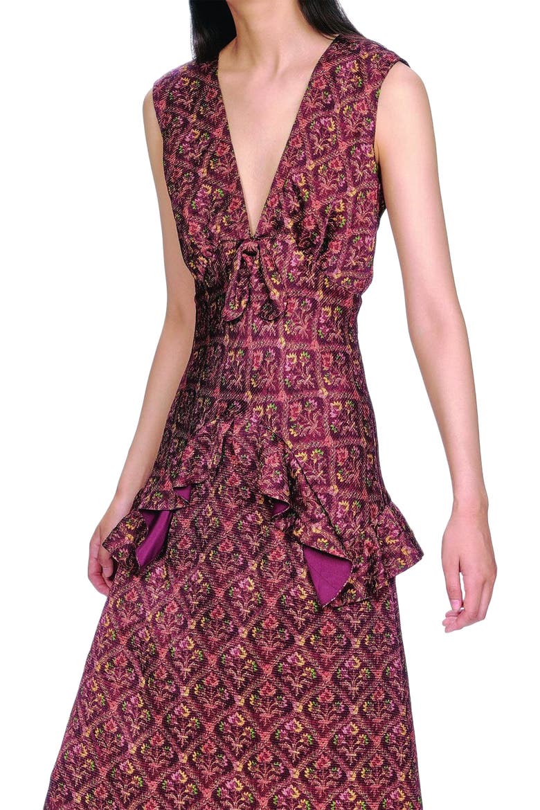 Wallpaper Medley Maxi Dress, Alternate, color, Garnet