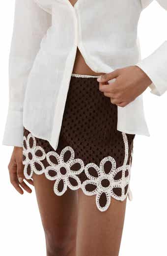Floral Crochet Stitch Miniskirt