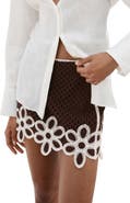 MANGO Floral Crochet Stitch Miniskirt