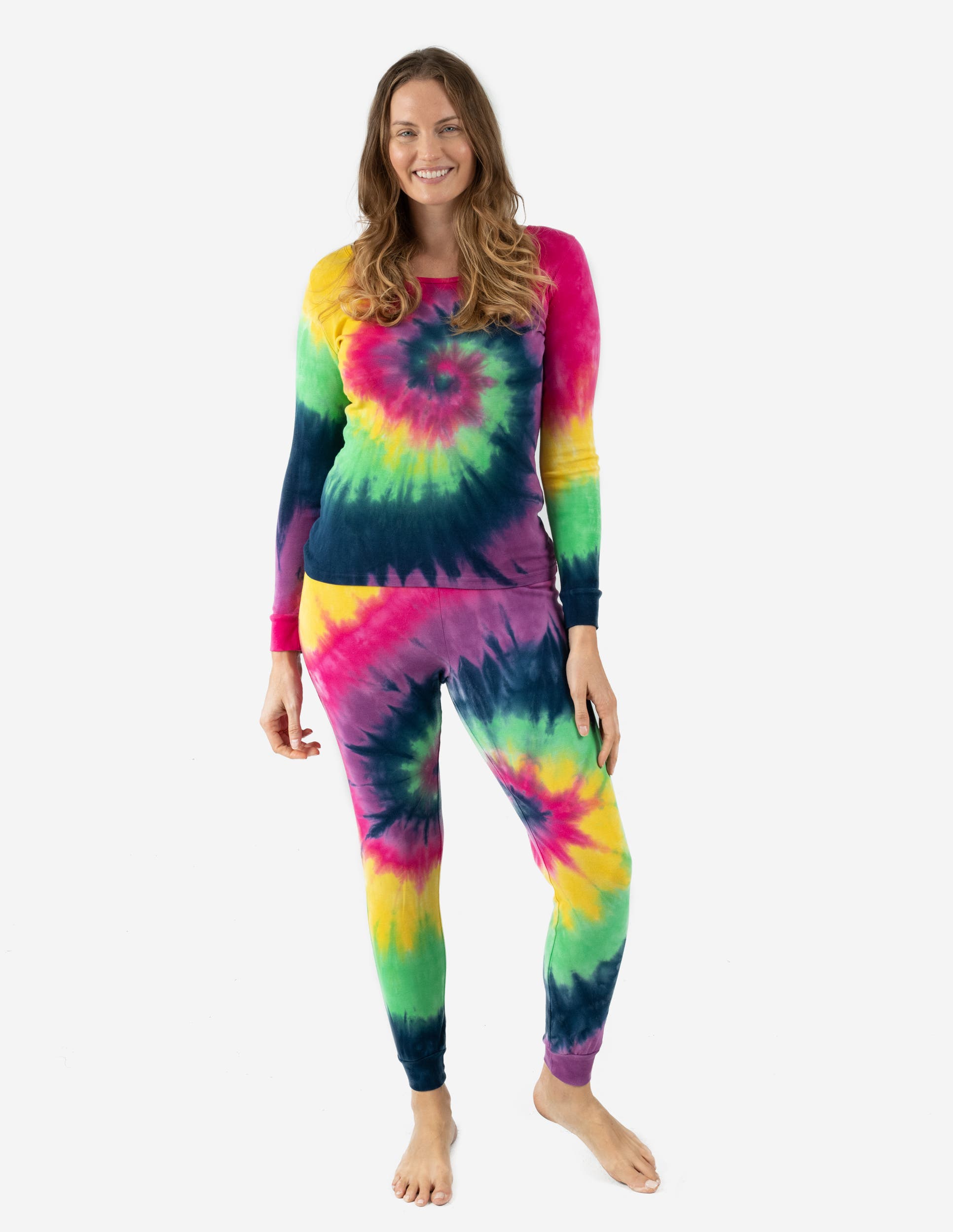 Leveret Cotton Tie Dye Matching Family Pajamas In Multi