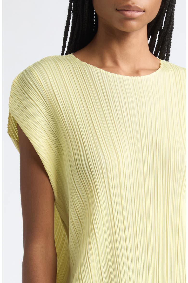 Monthly Colors July Pleated Dress, Alternate, color, PALE YELLOW
