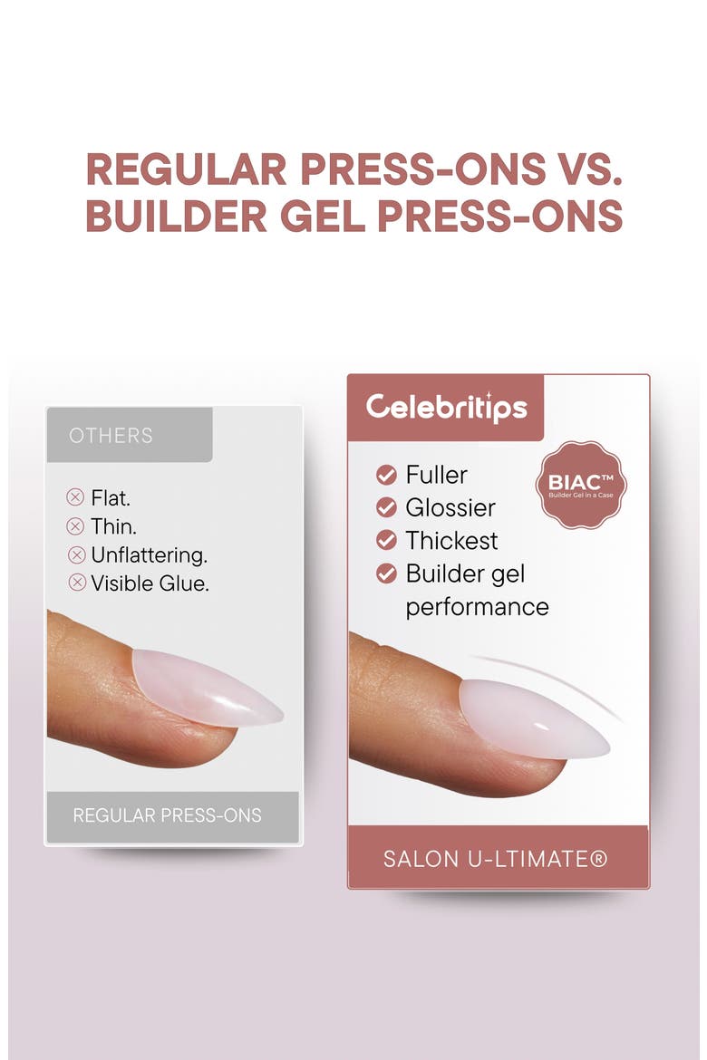 Salon U-ltimate Extra Short Almond Press-On Nails, Alternate, color, BARE MILK