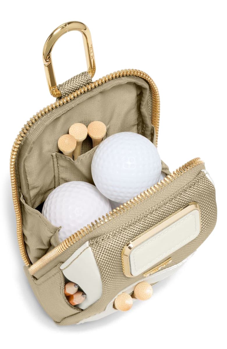 TUMI Golf Pouch with Tees, Alternate, color, Off White/ Tan