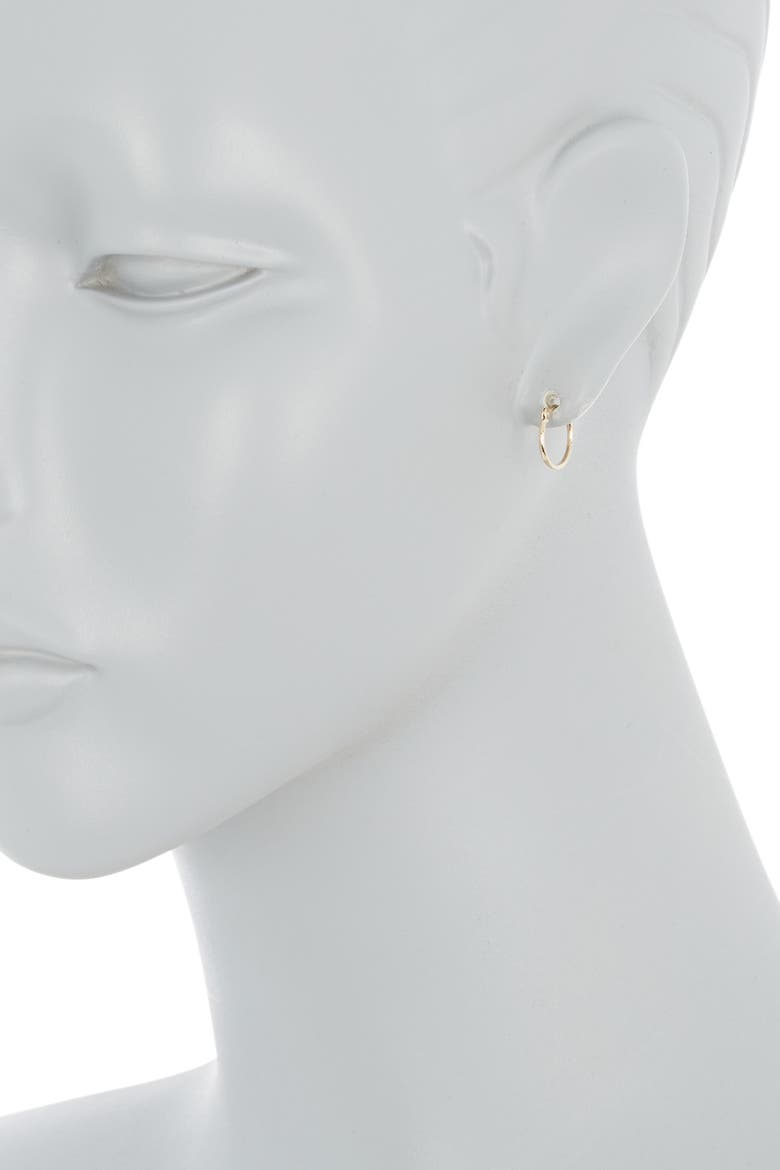 14K Yellow Gold 13mm Small Tube Hoop Earrings, Alternate, color, GOLD