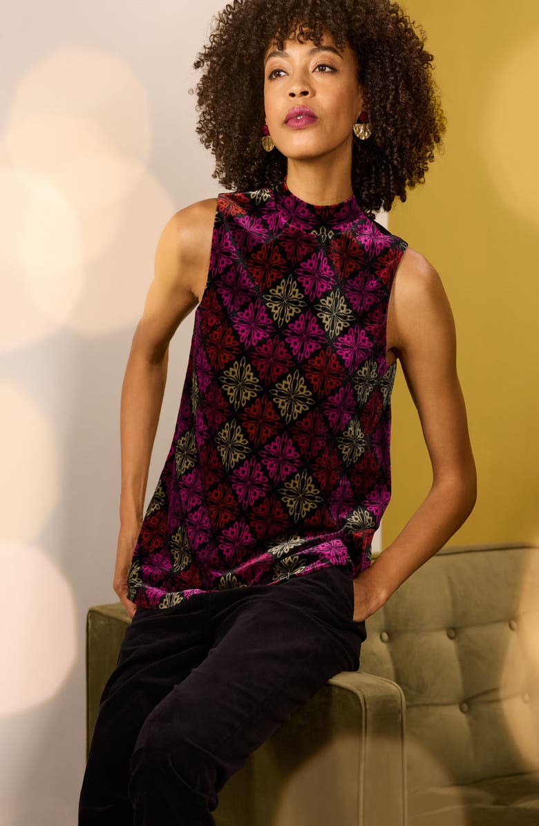 Seasalt Cornwall Winter Cherry Sleeveless Velvet Top, Alternate, color, 