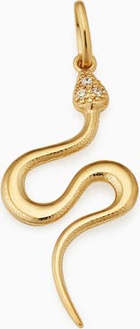 Oradina 14K Gold Snake Charmer Pendant Charm