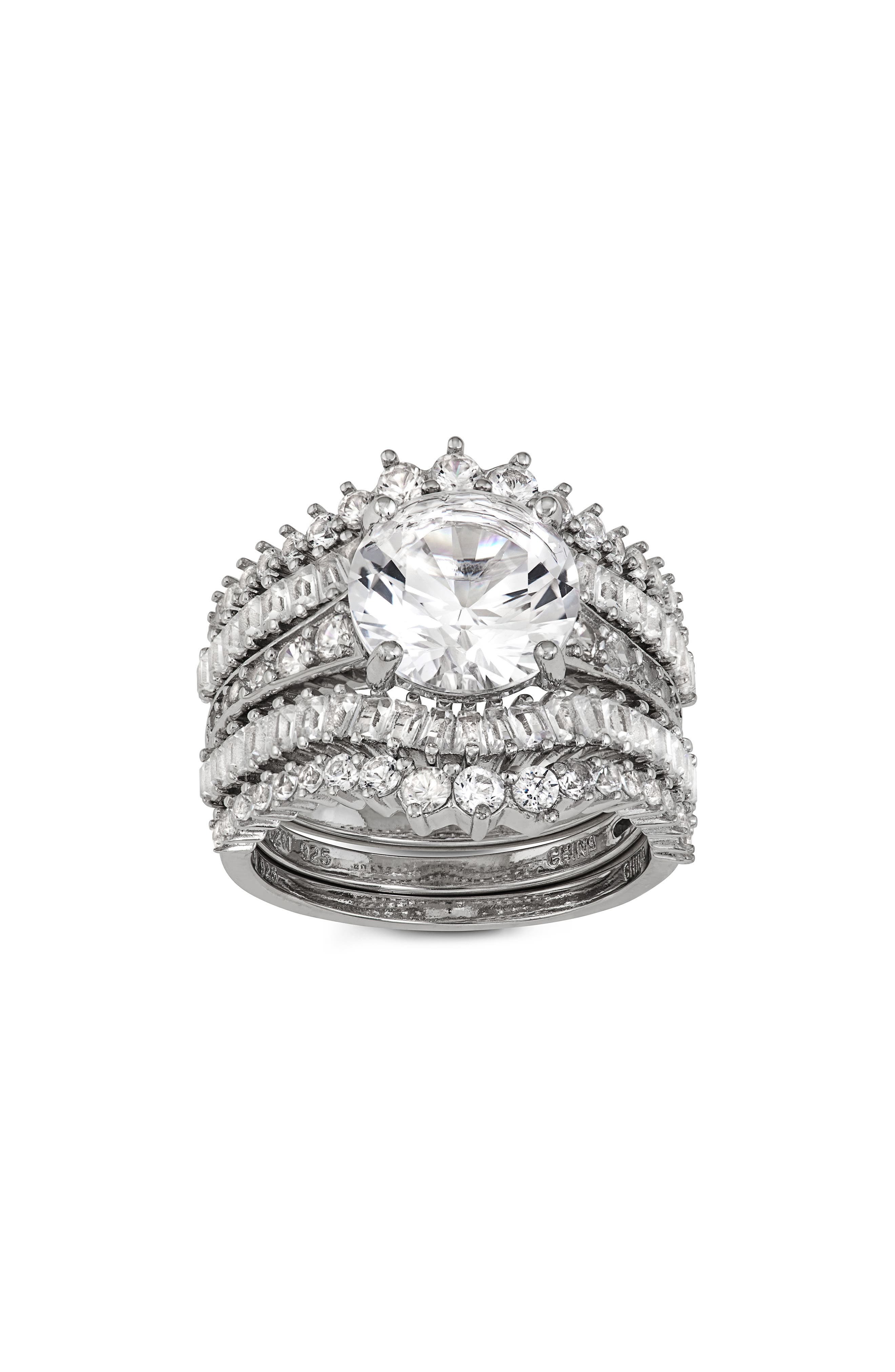 FZN Set of 5 Sterling Silver Stackable Rings