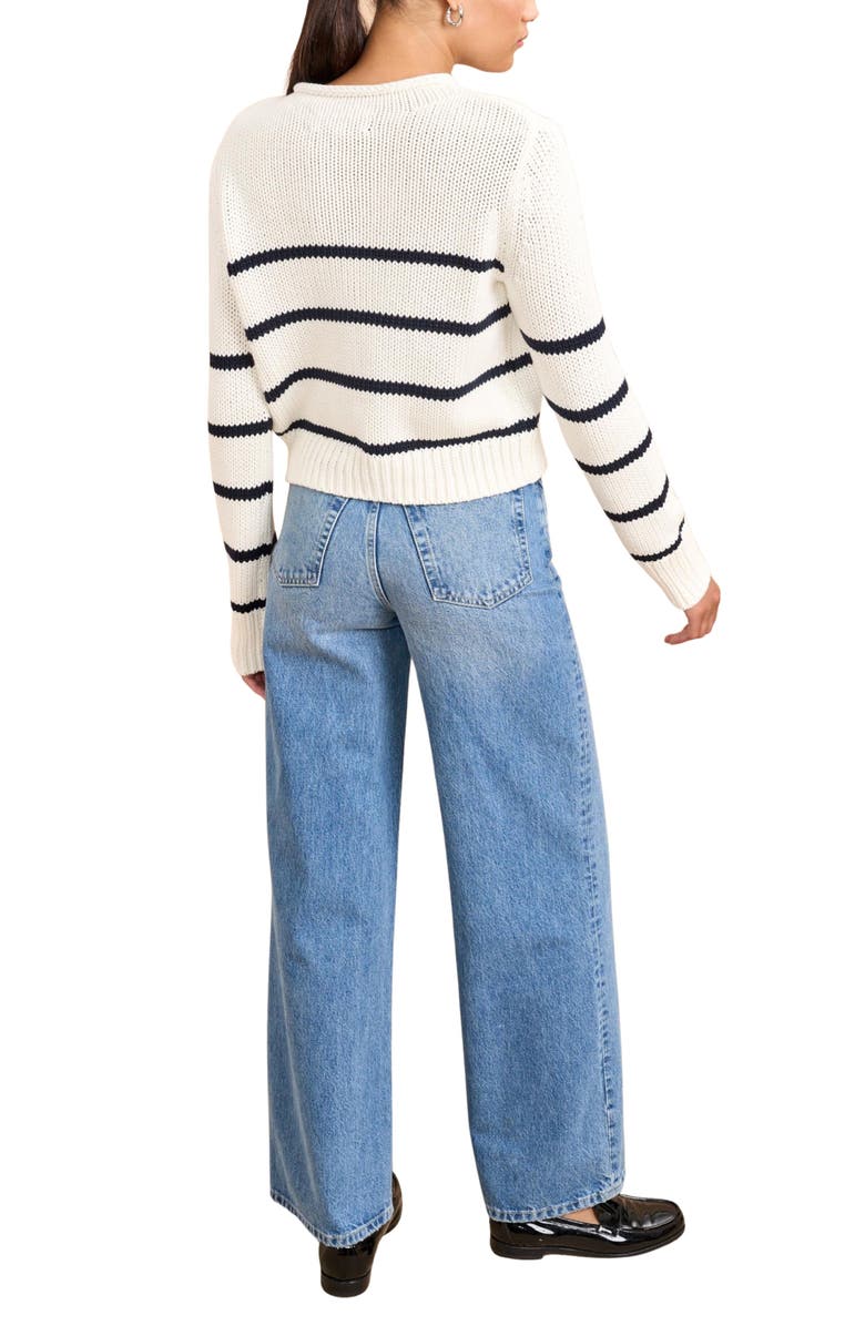 La Ligne Mini Marina Sweater, Alternate, color, Cream/Navy