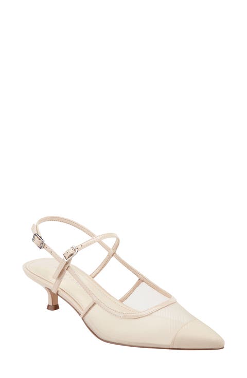 Ceddy Slingback Pointed Toe Kitten Heel Pump (Women)