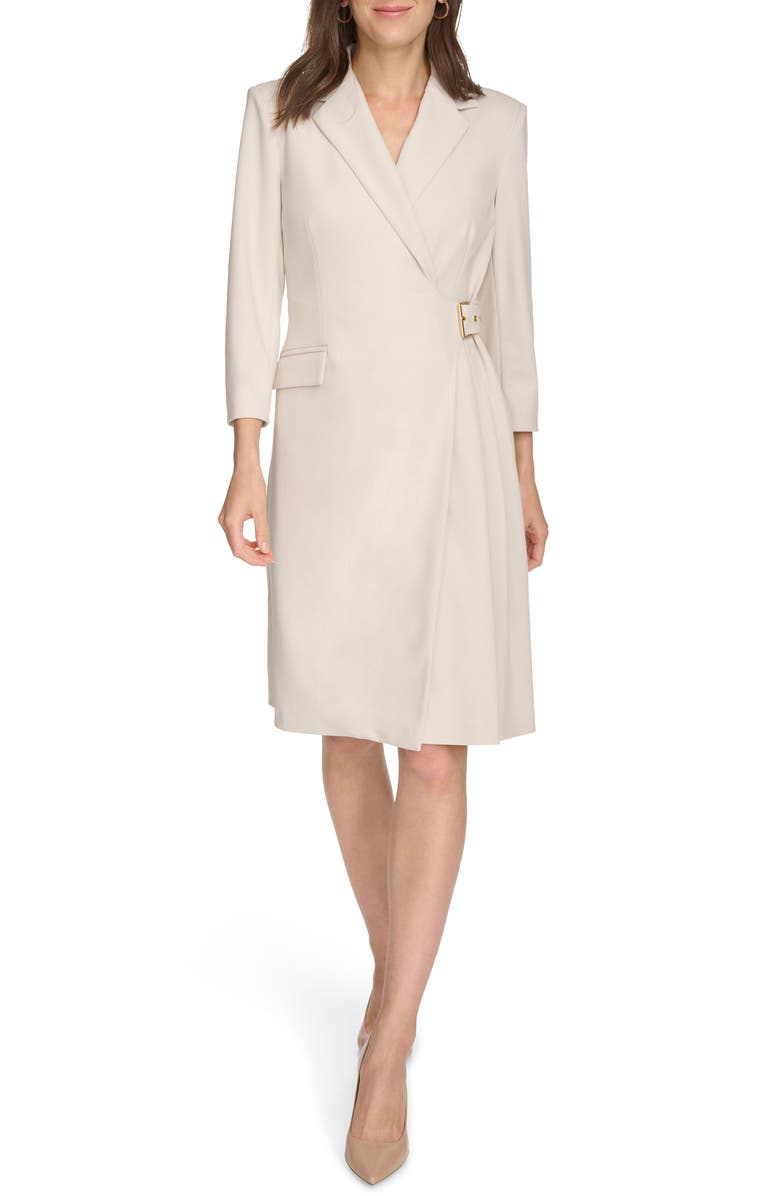 Calvin Klein Buckle Wrap Blazer Dress, Main, color,