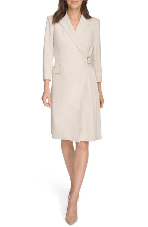 Buckle Wrap Blazer Dress