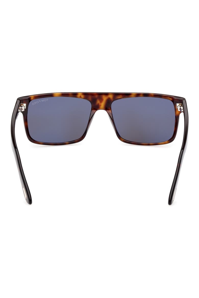 58mm Rectangle Sunglasses, Alternate, color, DARK HAVANA / SMOKE