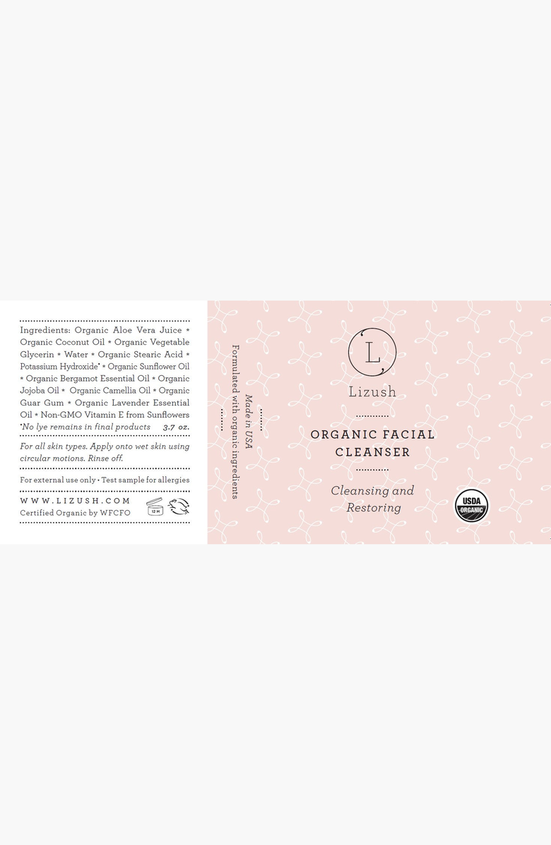 Lizush ORGANIC FACIAL CLEANSER Cleansing and Restoring, Alternate, color, NO COLOR