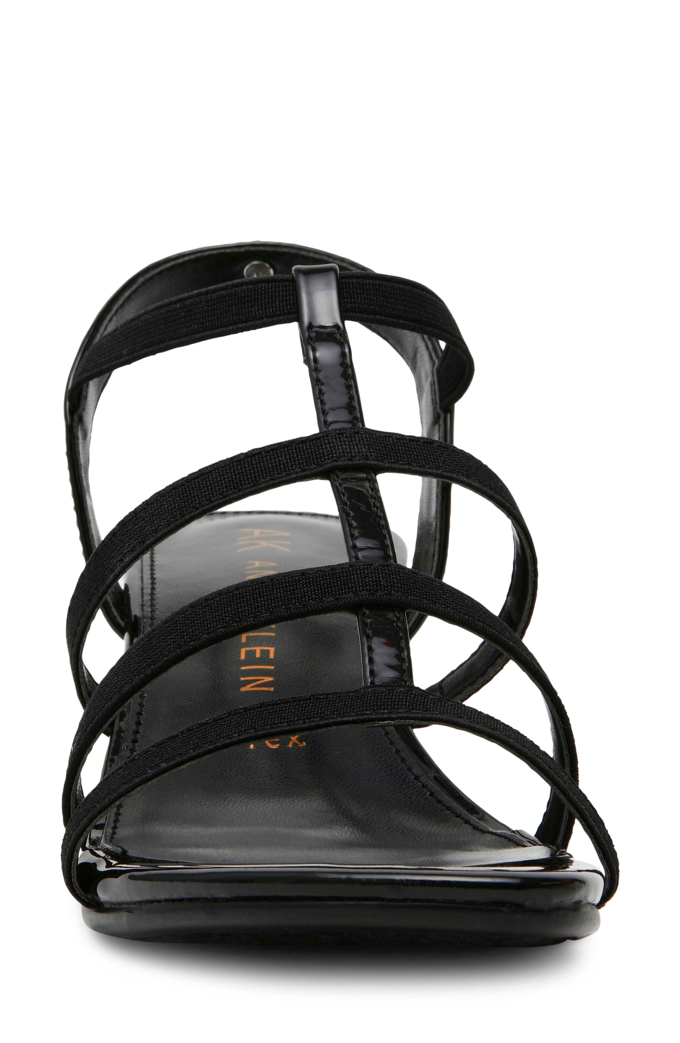 Anne Klein Bijou Strappy Wedge Sandal, Alternate, color, Black