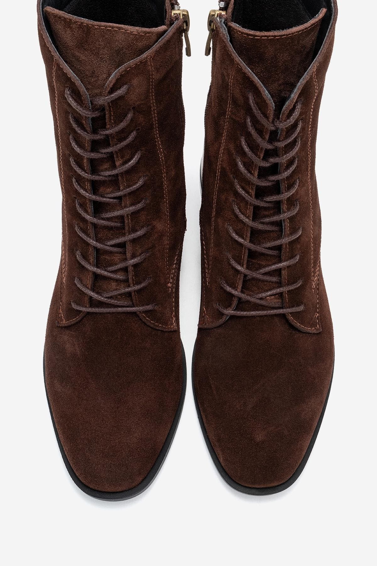 Avia Leather Block Heel Boot, Alternate, color, Brown Suede Leather