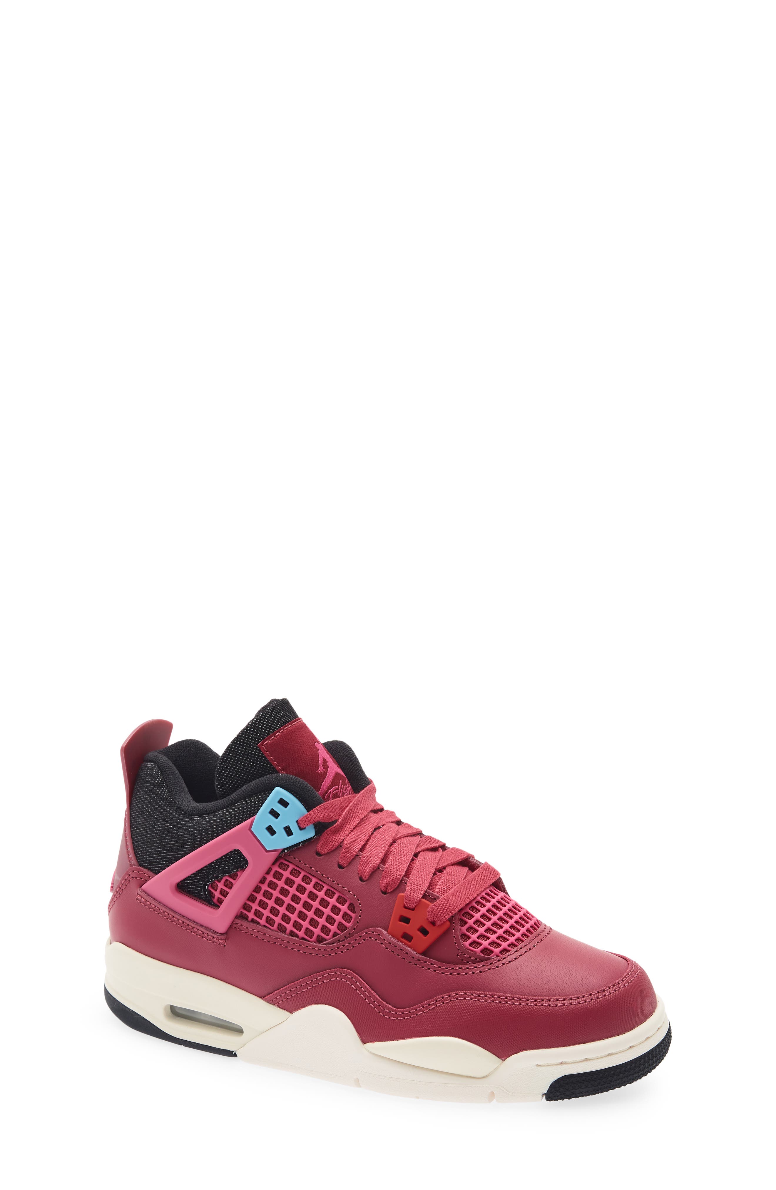 Kids' Air Jordan 4 Retro Basketball Sneaker, Main, color, SWEET BEET/ PINK/ OFF NOIR