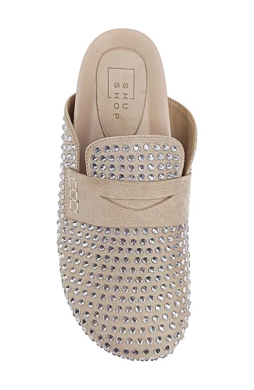 Shushop Tracy Crystal Embellished Mule In Gray