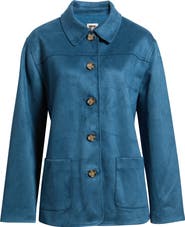 Anne Klein Faux Suede Five-Button Jacket