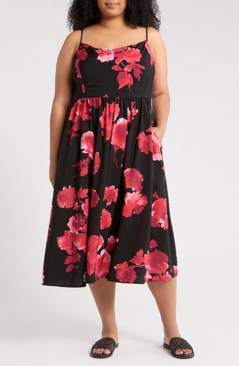 Floral Midi Dress (Plus)