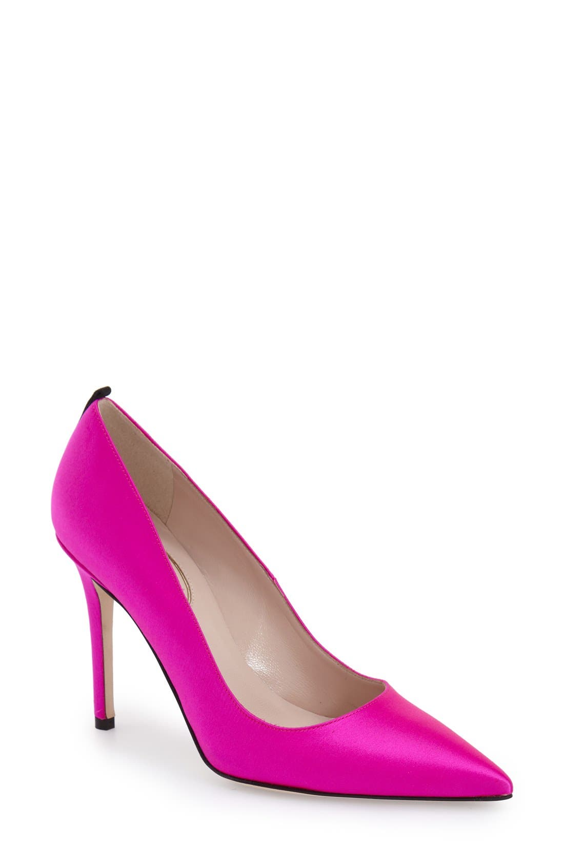 'Fawn' Pointy Toe Pump, Main, color, PINK SATIN