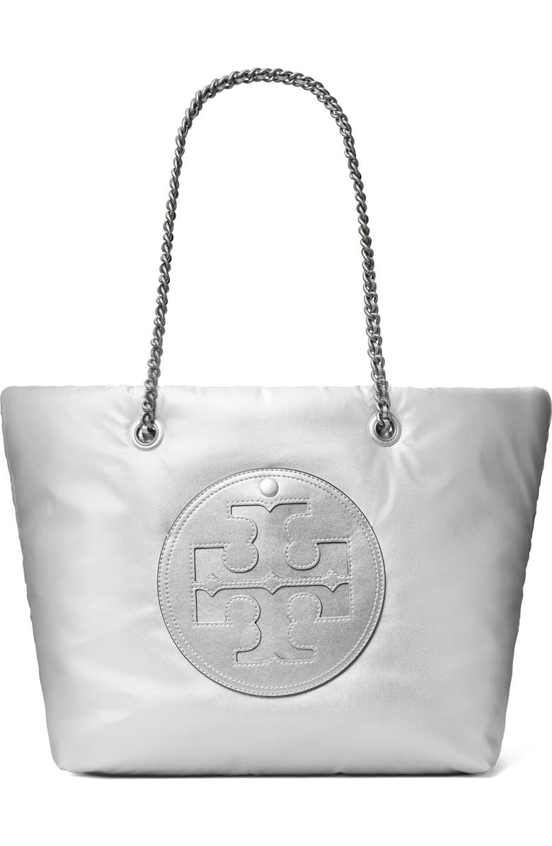 Tory Burch Ella Metallic Puffy Chain Tote, Main, color,