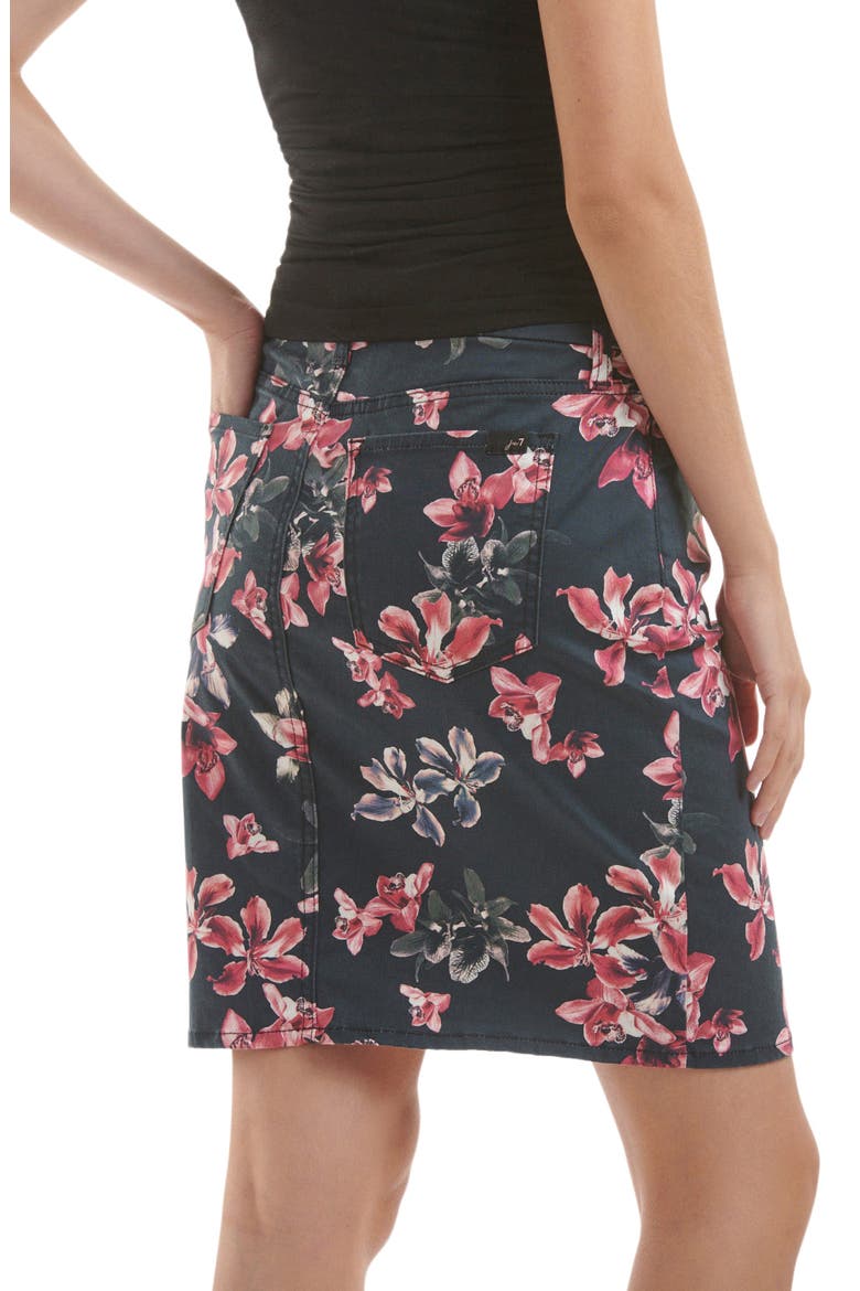 Floral Clean Hem Sateen Pencil Skirt, Alternate, color, WINTER IRIS