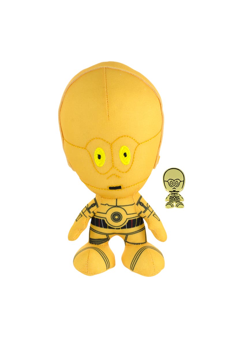C3Po 7" Plush & Pin Set, 7Inches, Yellow, Kids Ages 15+, Alternate, color, Multicolored