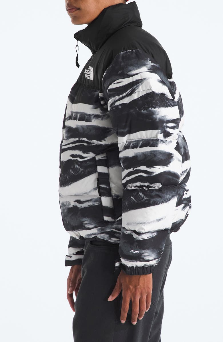 The North Face 1996 Retro Nuptse 700 Fill Power Down Jacket, Alternate, color, Black Edge Of Light Print