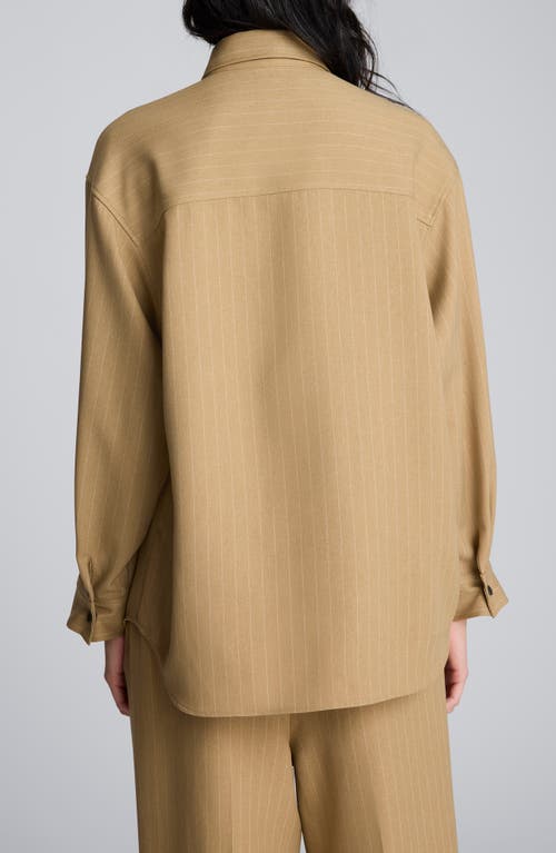 Kenneth Cole Drop Shoulder Boyfriend Shirt In Nude