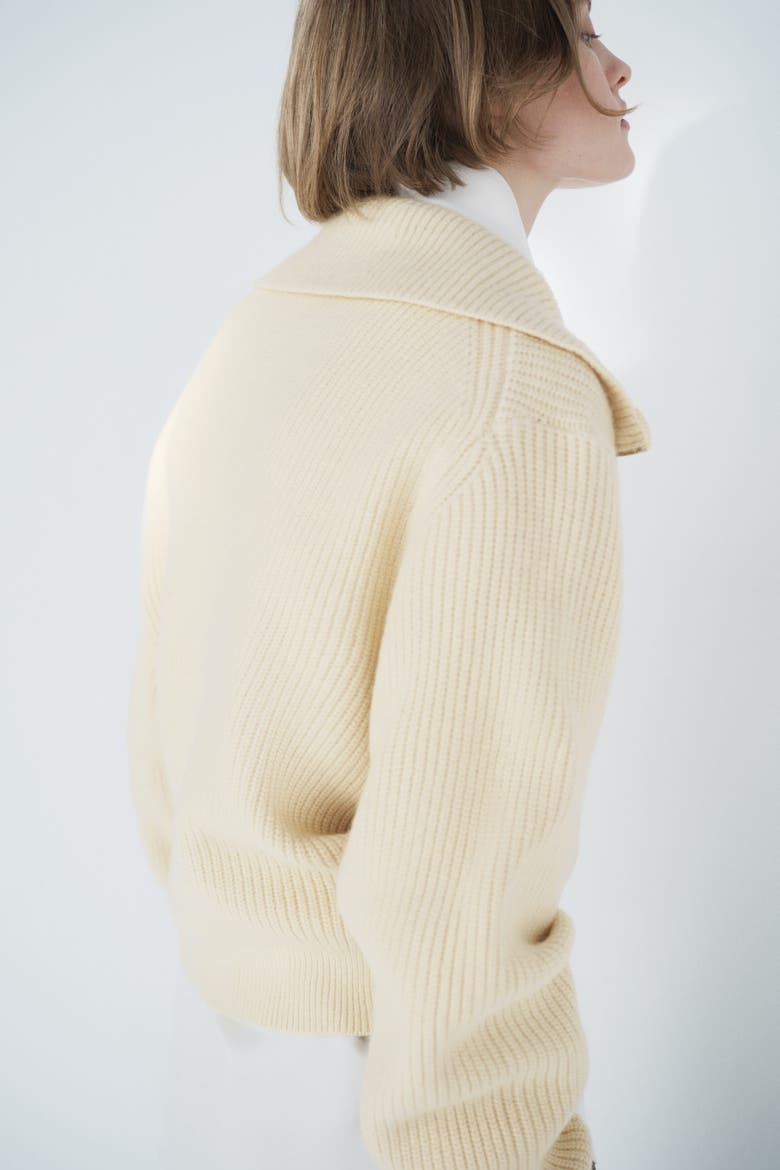Rib-knit Zip-top Jumper, Alternate, color, Light yellow