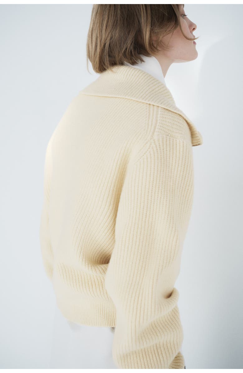 H&M Rib-knit Zip-top Jumper, Alternate, color, Light Yellow