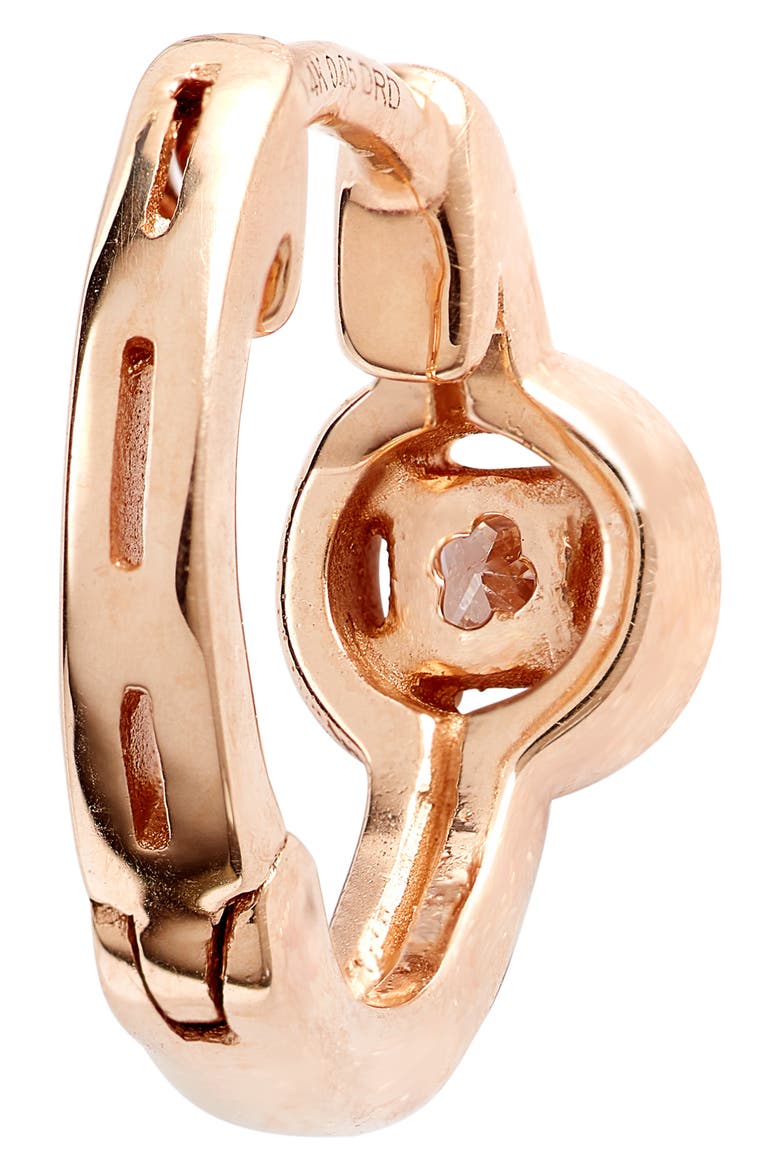 Millie Ryan Bezeled Diamond Halo Huggie Earrings, Alternate, color, ROSE GOLD/ DIAMOND