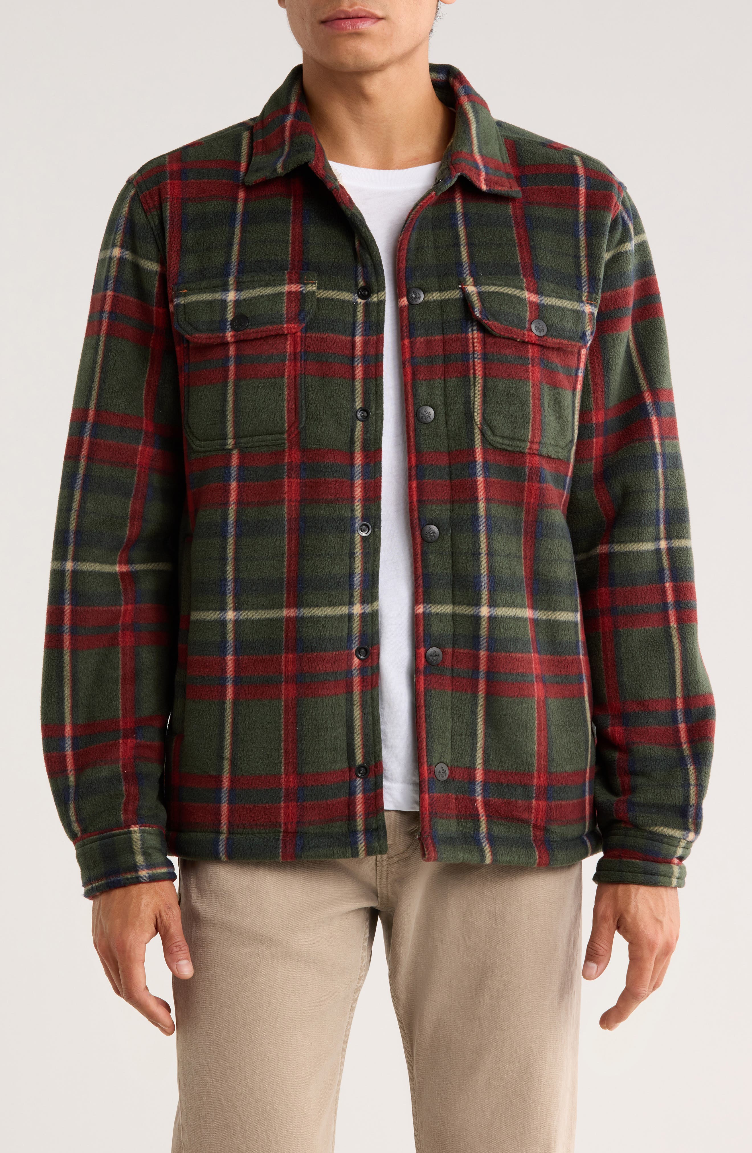Rainforest Edgewood Plaid Bonded Fleece & Faux Shearling Jacket