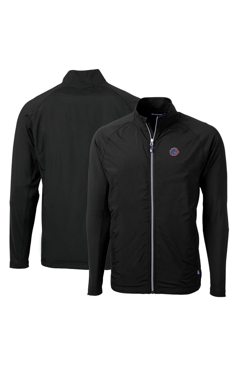 Cutter & Buck Men's Cutter & Buck Black Boise State Broncos Big & Tall Adapt Eco Knit Hybrid Recycled Full-Zip Jacket, Main, color, 