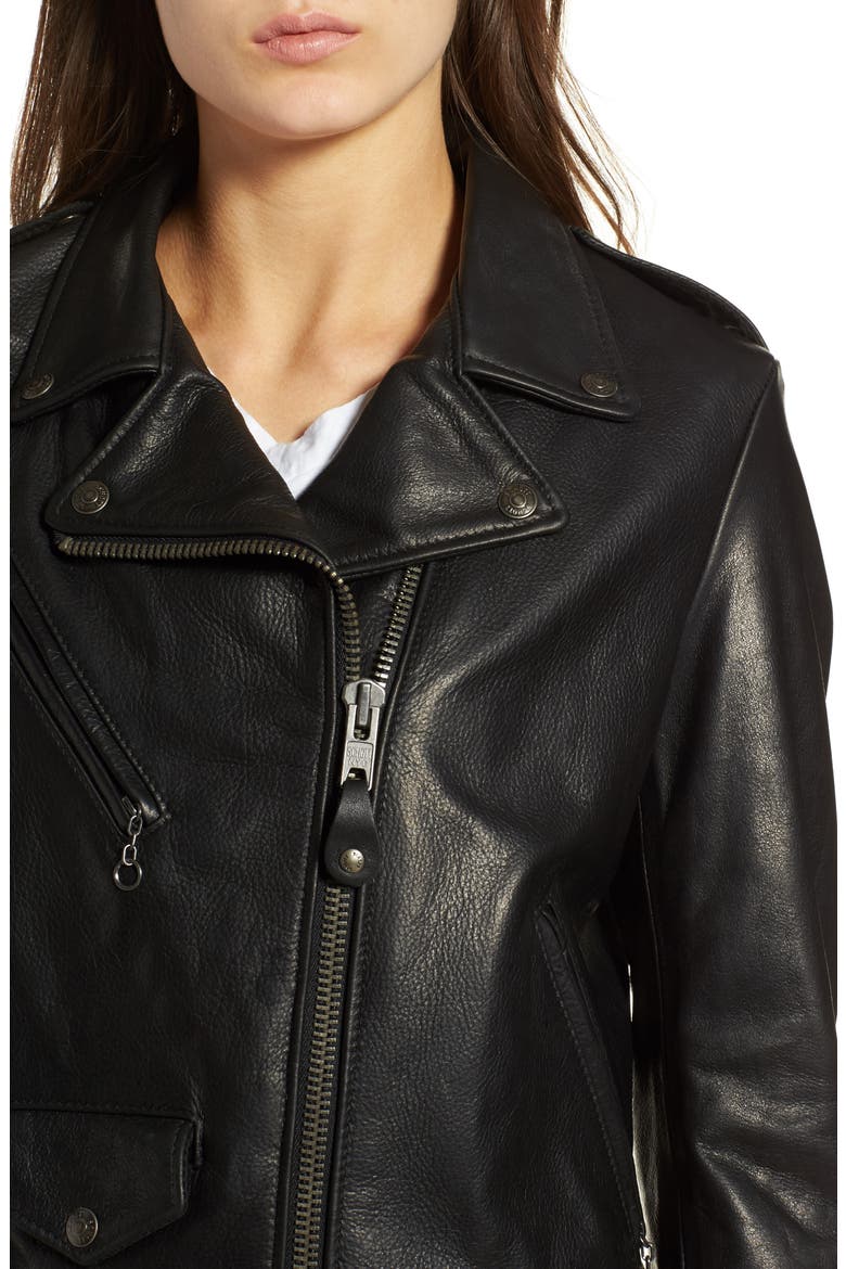 Lightweight Leather Jacket, Alternate, color, BLACK