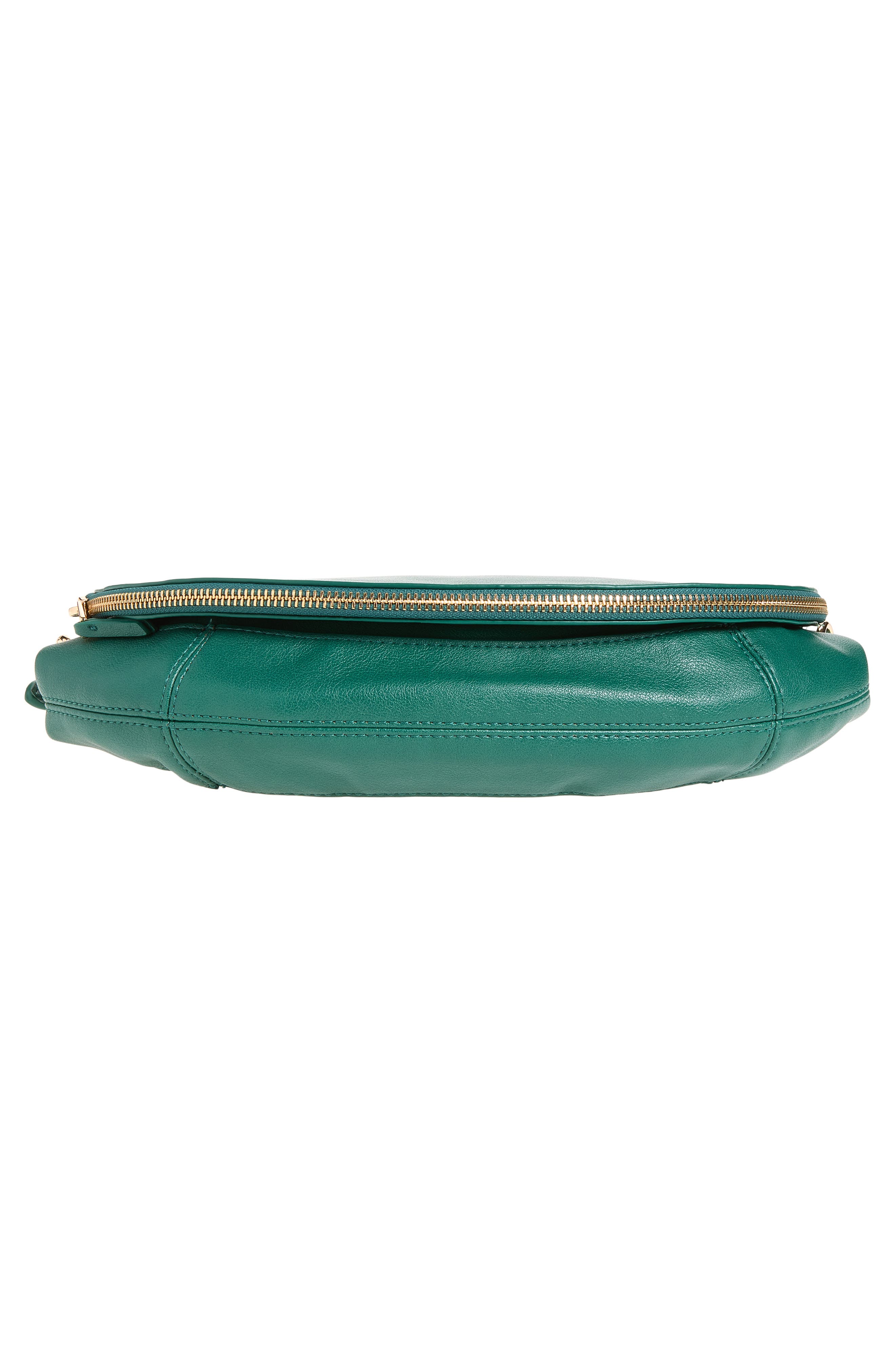 Getaria Semicircular Faux Leather Shoulder Bag, Alternate, color, EMERALD GREEN