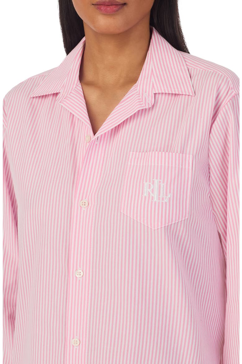 Print Cotton Sleepshirt, Alternate, color, PINK STRIPE