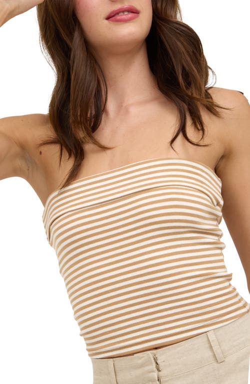 BLU PEPPER BLU PEPPER STRIPE STRETCH COTTON TUBE TOP