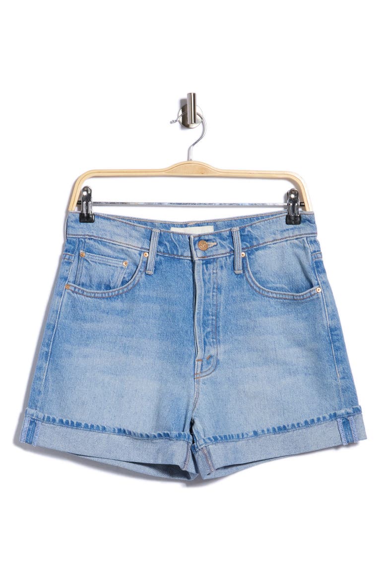 Culotte High Waist Cuffed Denim Shorts, Main, color, BYOB