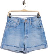 MOTHER Culotte High Waist Cuffed Denim Shorts