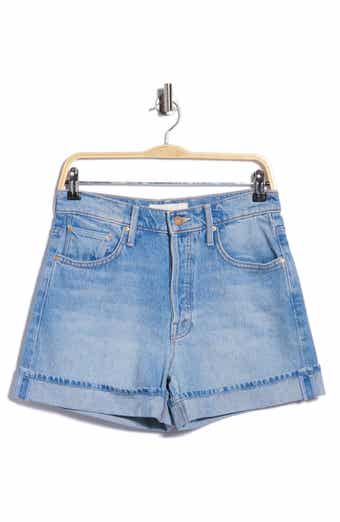 Culotte High Waist Cuffed Denim Shorts