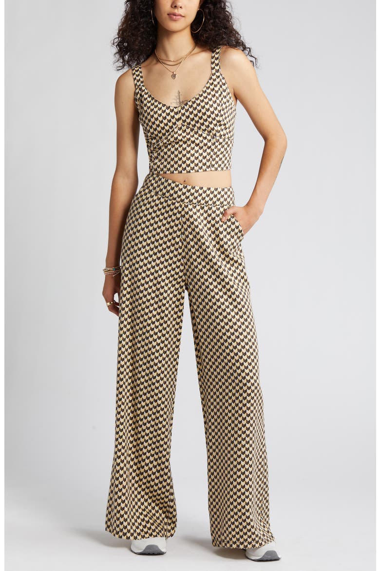 Isla Geo Linen Blend Pants, Main, color, BLACK MULTI