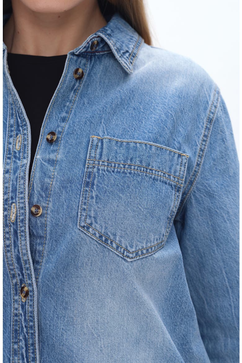 Classic Denim Button-Up Shirt, Alternate, color, CAMBRIDGE