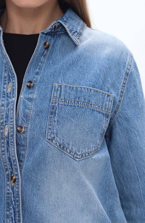 Bayeas Classic Denim Button-up Shirt In Blue