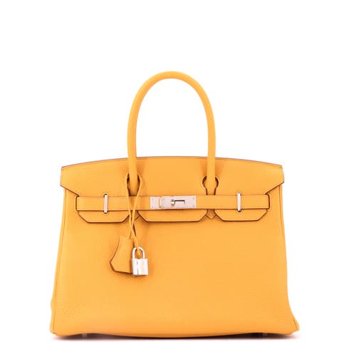 Birkin Handbag Yellow Togo With Palladium Hardware 30